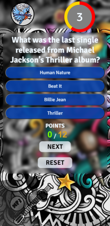 Music quiz App Responsive View